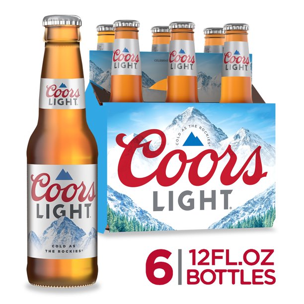 Coors Light Beer, Light Lager Beer, 6 Pack Beer, 12 FL OZ Bottles, 4.2%