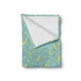 thumbnail image 2 of Yellow and Blue Soft Flannel Fleece Throw Blanket, Doodle Night Sky with Pastel Crescent Moon and Stars Sleeping, Cozy Plush for Indoor and Outdoor Use, 50" x 60", Pale Blue and Yellow, by Ambesonne, 2 of 6