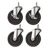 Optional Casters For Wire Shelving, 200 Lbs/caster, Gray/black, 4/set | Bundle of 5 Sets
