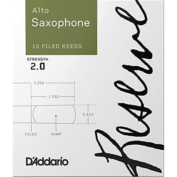 D'Addario Reed Reserve Alto Saxophone Strength: 2.0 (10 Sheets) Filed Cut DJR1020