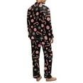 thumbnail image 4 of Xixirimido Christmas Candy Cane Snowflake Print Mens Pajama Set Soft Button Down Notched Collar Pjs Long Sleeve 2 Piece Sleepwear Lounge Nightwear with Pockets, Medium, 4 of 4