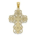 thumbnail image 3 of Diamond2Deal 14k Two-tone Gold 2 Level Filigree Cross Pendant for Women (L- 1.17 in, W- 0.71 in), 3 of 4