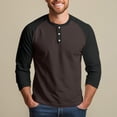 thumbnail image 6 of Men's Shirts 3/4 Sleeve Crewneck Henley Shirt Basic Coffee Tee Shirts with Button Men Shirts Casual, 6 of 6