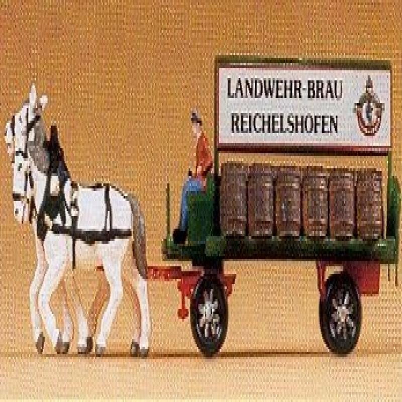 Horse Drawn Beer Wagon w/Rider N Preiser Models