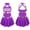 Purple, variant on Kids Girls Cheer Leader Outfit Cheerleading Uniform Dance Cosplay Halloween Party Fancy Dress Up Costume Size 6-16 A Black 6