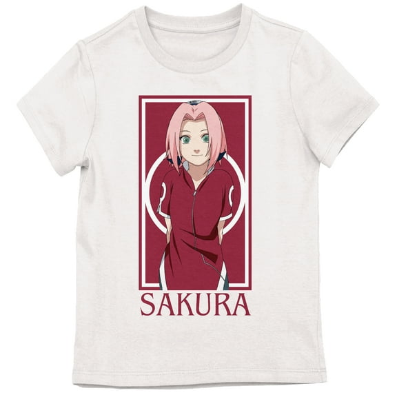Naruto Classic Sakura Character Youth White Short Sleeve Tee-XL