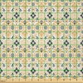 thumbnail image 2 of Ambesonne Ethnic Fabric by the Yard Microfiber, Tangerine Tone Azulejo Tiles, 3 Yards, Apricot and Charcoal Grey, 2 of 2
