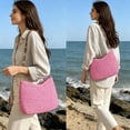 thumbnail image 5 of Straw Shoulder Bag for Women Summer Small Boho Woven Shoulder Purse Beach Vacation Tote Bag Handbag, 5 of 6
