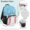 thumbnail image 7 of Yspwyqan School Backpack for Kids, 17 Inch Lightweight Large Capacity with Front Pockets, Double Zipper Ice Cream Drip Baseball Bow Bookbag for Elementary Middle High School, 7 of 7
