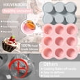 thumbnail image 6 of 2 Pcs Air Fryer Non-Stick Reusable Egg Mold Muffin Pan for Microwave, Oven, Refrigerator, Steamer (5.9 x 5.9 inches), 6 of 7
