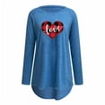 thumbnail image 4 of Pompotops Mode Femmes Col Rond Manches Longues Imprimé Casual T-Shirt Chemisier Tops Dégagement, 4 of 4