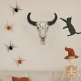 thumbnail image 4 of Elainilye Cow Skull Wall Decor, Vintage Halloween Hanging Skeleton, 3D Farmhouse Metal Art for Living Room, Western Ranch Background Decor, 4 of 6
