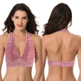 thumbnail image 4 of Curve Muse Plunge Bralette with Floral Lace-2pack-LT PINK,VIOLET-XL, 4 of 7