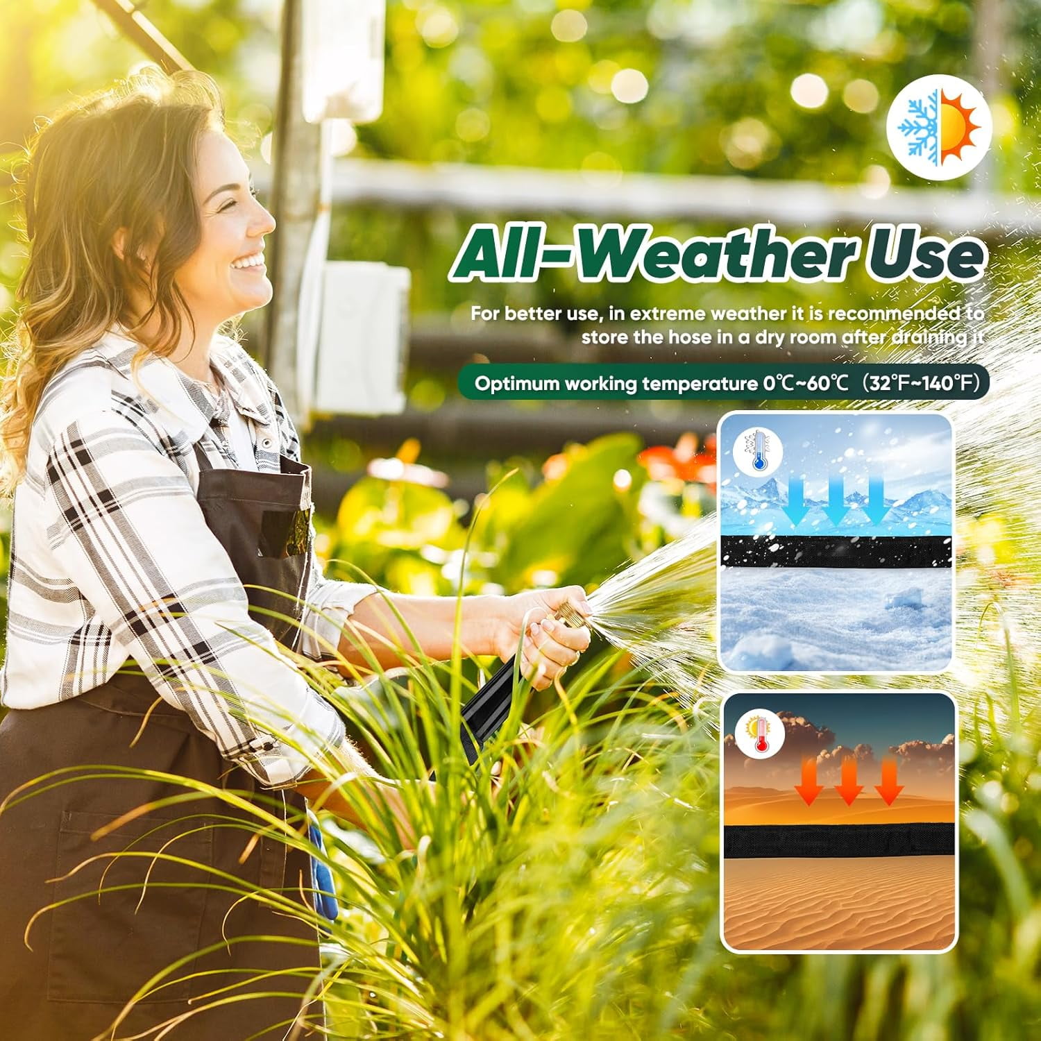 Garden Hose, Lightweight, Ultra Flexible, Durable, Kink-Free Garden Hose, RV, Marine and Camper Hose (100 ft)