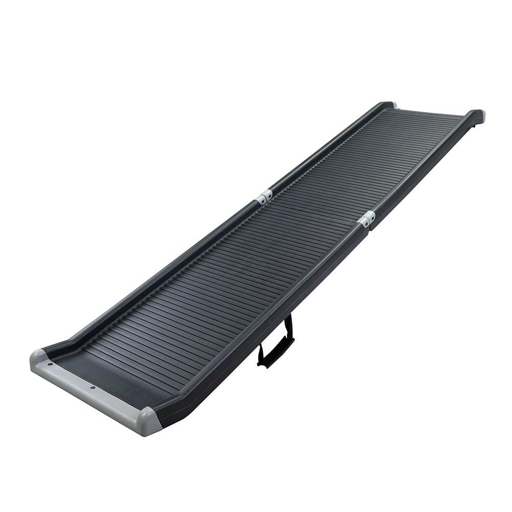 Pefilos 63" Portable Foldable Dog Safety Ramp with Siderails, Non-Slip Black Pefilos 63" Portable Foldable Dog Safety Ramp with Siderails, Non-Slip Black