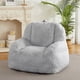 thumbnail image 5 of Sofá Puff Gigante de Piel Sintética - Sillón Puff para Sala de Estar, Lectura o Relajación - Relleno Incluido, Asa para Mover, Color Gris Claro (102×86×84cm), 5 of 8