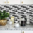 thumbnail image 3 of DEWOO 10 Sheets Peel and Stick Tile Backsplash, Stick on Wall Tiles, Self Adhesive Tile Sticker for Kitchen Backsplash and Bathroom(12"x12",Black Marble), 3 of 11