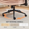 thumbnail image 7 of DOMICARE Criss Cross Chair with Flip-Up Arms, Wide Cross-Legged Office Chair with Wheels, Swivel Vanity Desk Chair, Pink Boucle, 7 of 7
