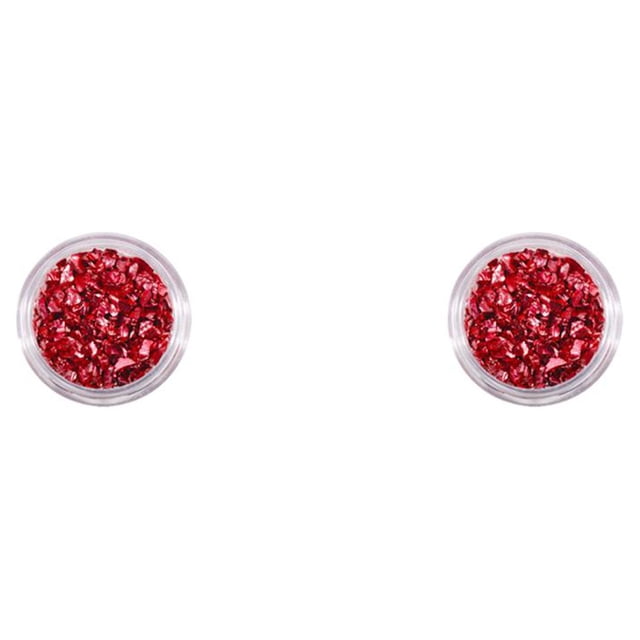 Piedras de vidrio triturado Qarigey Brillo Llamativo Rojo brillante 2Conjunto