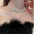 thumbnail image 1 of Gargantilla Collares Gargantilla de diamantes de plata Pulsera Pendientes de cristal Conjunto de collar para mujer Conjunto de joyería de boda de fiesta de diamantes de imitación sexy, 1 of 5