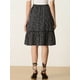 thumbnail image 4 of Falda Midi Floral Fluida Con Volantes En El Dobladillo Para Mujer Floral Negro rosa M, 4 of 5