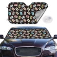 thumbnail image 2 of Kdxio Colorful Retro Tape Print Windshield Sun Shade,UV Rays and Sun Heat Protection,Sunshade for Car Windshield,Car Shade Front Windshield - Medium, 2 of 6