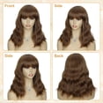 thumbnail image 6 of Phocas Short Bob Wigs for Women, Wave Wigs Synthetic Brown Wig with Bangs, 6 of 8