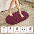 thumbnail image 5 of Cotton Solid 2-Piece Plum Highly Absorbent Non-Slip Oval Bath Rug Set by Superior, 5 of 11
