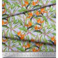 thumbnail image 3 of Soimoi Polyester Crepe Fabric Leaves & Tropical Flower Watercolor Decor Fabric Printed Yard 52 Inch Wide, 3 of 3