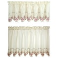 thumbnail image 1 of Today's Curtain Verona Reverse Embroidery Tier 30"" Ecru/Rose, 1 of 5