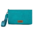 thumbnail image 3 of Wrangler Womens Wristlet Wallet RFID Blocking Bifold Clutch Credit Card Holder Purse with Crossbody Strap, Turquoise, 3 of 7