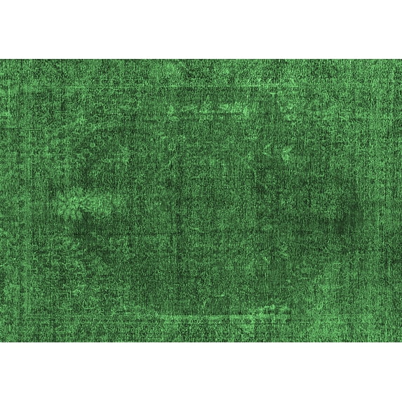 Ahgly Company Indoor Rectangle Oriental Emerald Green Industrial Area Rugs, 5' x 7'