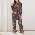 thumbnail image 2 of Balery Rock Music Conjunto de Pijama con Estampado para Mujer, Conjunto de Dos Piezas con Manga Larga, Ropa de Dormir Suave con Bolsillos, Pijamas Cómodos-X-Large, 2 of 7