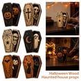 thumbnail image 2 of Halloween Tiered Tray Decor Spooky Wooden Mummy Coffin Figurine for Home Party Display Gothic Halloween Decor for Shelves Tabletops Holiday Gifting, 2 of 6