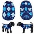 thumbnail image 6 of Dog Sweater for Small Medium Dogs Pup Plaid Knitwear Turtleneck Pullover Coat Cold Weather Knitting Jacket with Leash Hole Puppy Warm Knitted Vest Pet Clothes Apparel for Autumn/Fall & Winter, 6 of 6