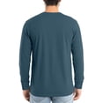 thumbnail image 2 of Felirenzacia Men's V Neck Sweatshirt, Casual Lightweight Cotton Long Sleeve Pullover Shirt Top,Navy,M, 2 of 6