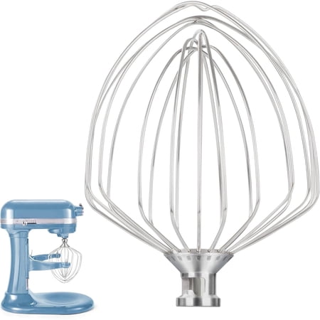 Cfweater Compatible with KitchenAid 7-Quart Bowl-Lift Mixer Whisk Attachment, Stainless Steel, Dishwasher Safe