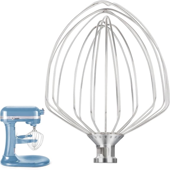 Cfweater Compatible with KitchenAid 7-Quart Bowl-Lift Mixer Whisk Attachment, Stainless Steel, Dishwasher Safe
