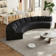 thumbnail image 5 of Modern Curved Corduroy Sectional Sofa for Multi-Spaces (220cm), 5 of 8