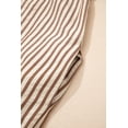 thumbnail image 6 of Women's Khaki Stripe & Leopard Trim Shirt Dress – Casual Summer Style with Bracelet Sleeves, XL, 6 of 12
