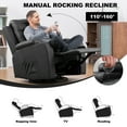 thumbnail image 5 of COMHOMA Swivel Rocker Recliner Chair,, 35.8" Wide PU Leather Rocking Sofa with Heated Massage, Black, 5 of 8