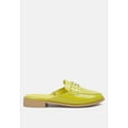thumbnail image 2 of YASHTA Lime Green Patent Studded Flat Mules, 2 of 6
