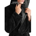 thumbnail image 2 of Men's Hooded Fleece Plush Soft Shu Velveteen Robe Full Length Long Bathrobe, 2 of 6