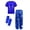 Royal Blue, variant on Haitryli Girls Boys Shiny Metallic Hip Hop Dance Outfits Short Sleeve Tops with Pants Gloves Oversleeve Sets Black 11-12