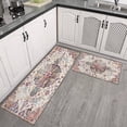 thumbnail image 3 of Kitchen Rugs and Mats Non Skid Washable Bohemian Vintage Orange Carpet Kitchen Mat and Rug Set,Floor Cushion Waterproof Rug,Rubber Backed Area Rugs for Kitchen Laundry, 3 of 7