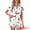White, variant on Women's Pajama Sets Short Sleeves Bow Button Up Tops and Shorts S Hot Pink