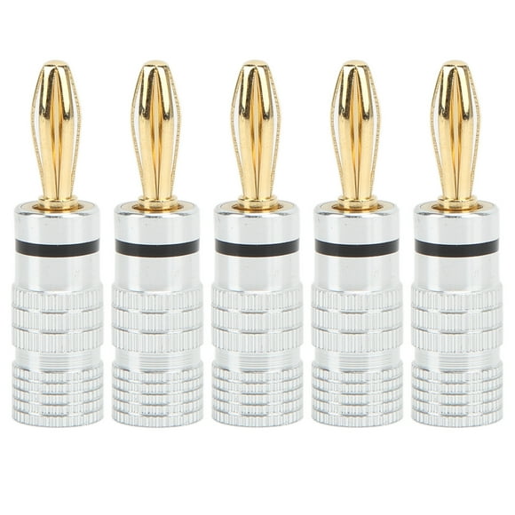 Banana Plugs,5PCS Banana Plugs 4mm/0.2in Banana Connectors Speaker Wire Plug Sturdy Construction