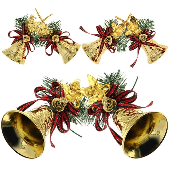 STRANDCHIC 6Pcs Christmas Bells Hanging Ornament for Xmas Tree Door Window Decoration