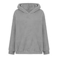 thumbnail image 5 of Women Cute Bunny Ear Hoodie Fluffy Sweatshirt Thermal Pullover Hoodie Long Sleeve Cotton Top Soft Sweater Solid Color Casual Sweatshirt Stylish Clothes Teen Girl Going Out Tops 01-Gray XL, 5 of 7
