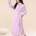 thumbnail image 4 of KyCheLot Womens Bathrobe with Belt Elegant Flannel Soft Warm Lightweight Home Long Robe for Women Winter, 4 of 6